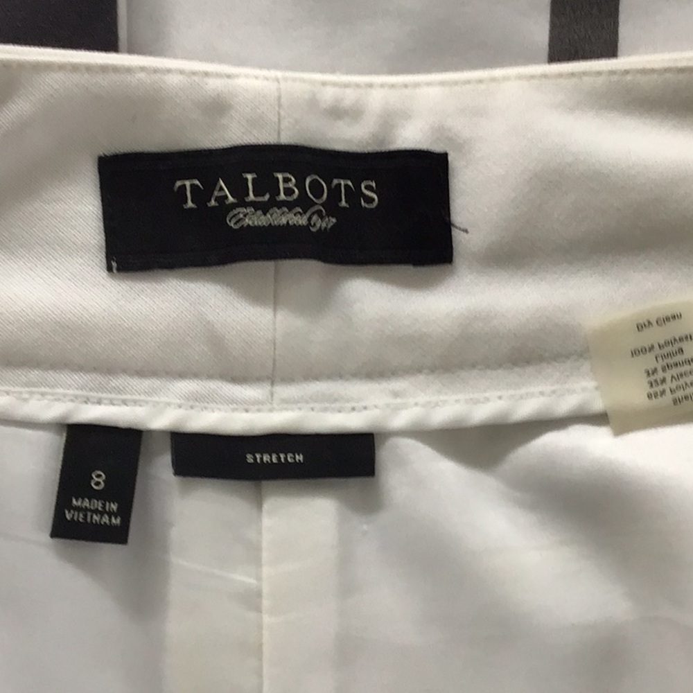 Talbots lined White Ankle Pants donating shirt on - Picture 4 of 7